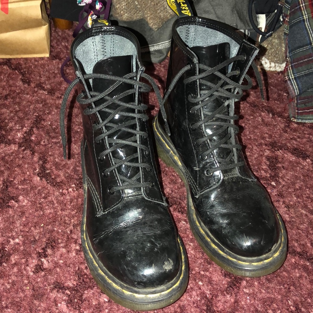 Black patent leather dr martens